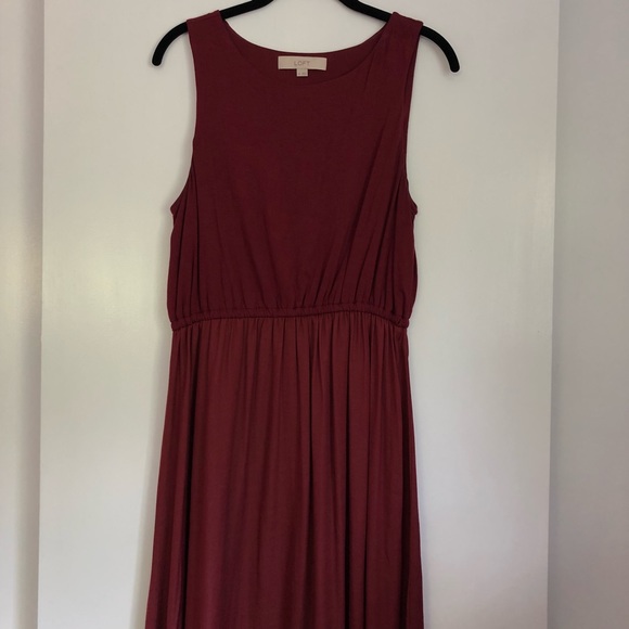 Loft - Maroon Dress - Picture 1 of 3